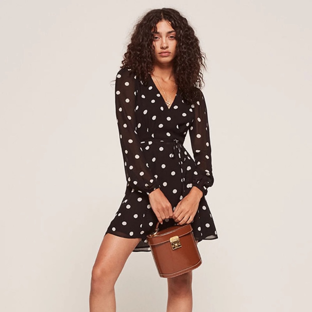 Reformation Petites Collins Dress  ⚫️⚪️ Size MP